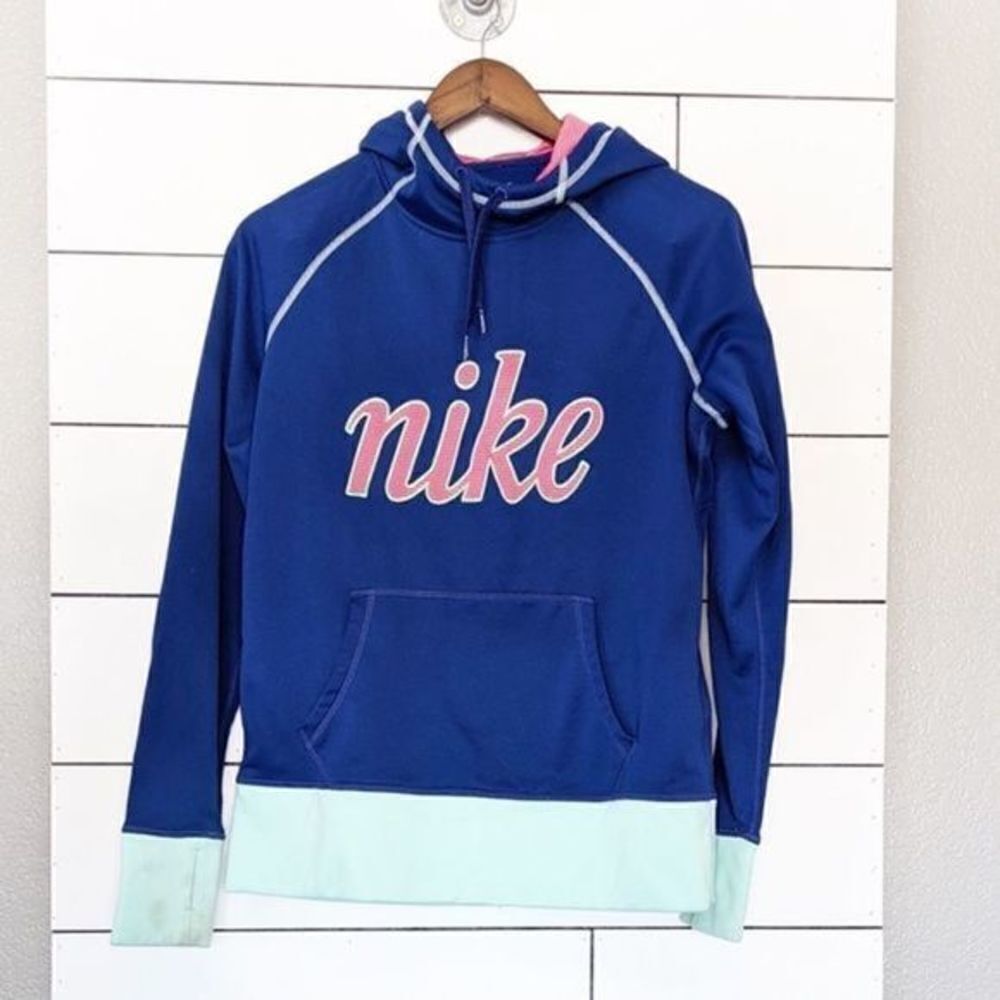Nike Hoodie Blue and mint Green Women Medium